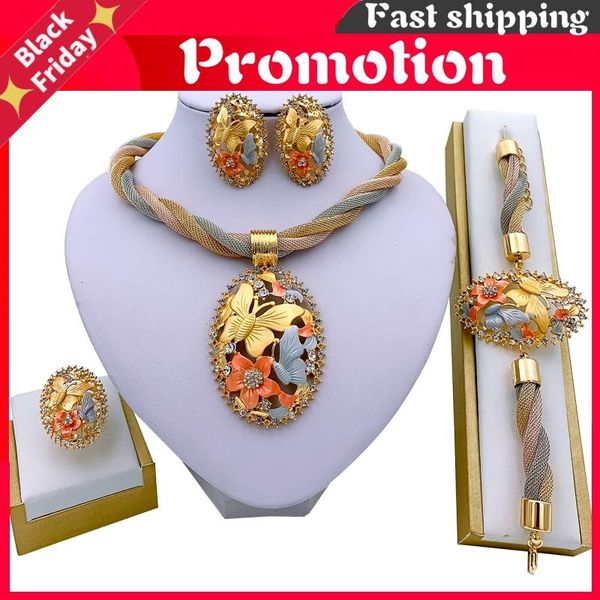 

earrings & necklace african jewelry charm gold sets for women wedding bridal bracelet ring pendant set, Silver