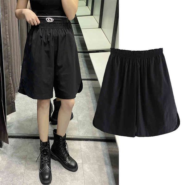 

women's shorts new 2021 summer women wide leg high elastic waist casual beach loose joggers lace up trousers ill3, White;black