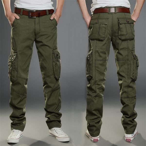 Pantaloni cargo da uomo da combattimento SWAT Pantaloni militari dell'esercito Cotone Molte tasche Pantaloni casual uomo elasticizzati flessibili Plus Size 28- 38 40 211013