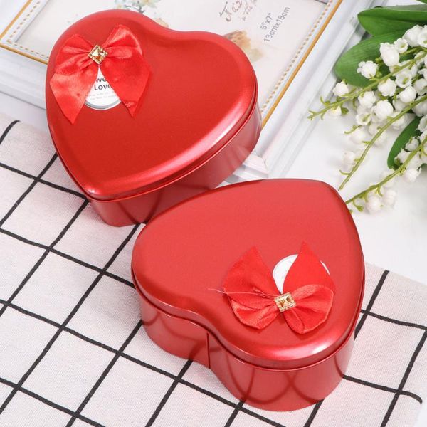 

gift wrap 2pcs mothers day present heart shaped iron box creative rose flower soap artificial for girl friends mom dad (red