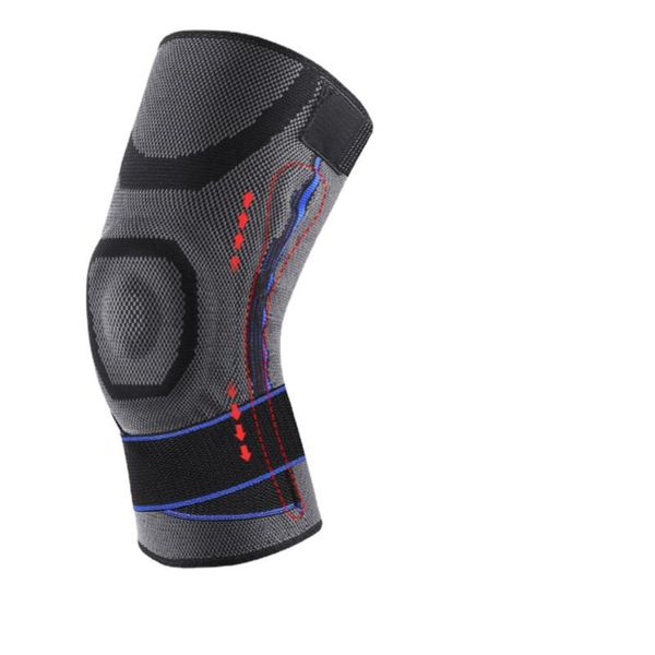 

elbow & knee pads outdoor sports basketball football spring support silicone breathable knitted pressurized fitness protector, Black;gray