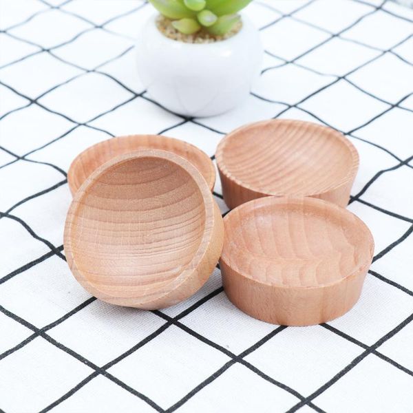 

dishes & plates 4pcs log mini soy sauce dish round seasoning dipping wood vinegar retro flavour el supplies