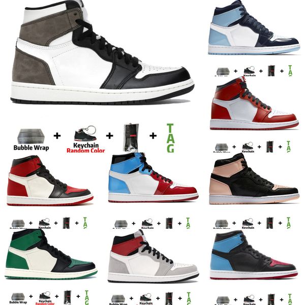 

with box mens 1 high og basketball shoes 1s university blue electro orange dark mocha bred shadow unc twist men women sneakers trainers