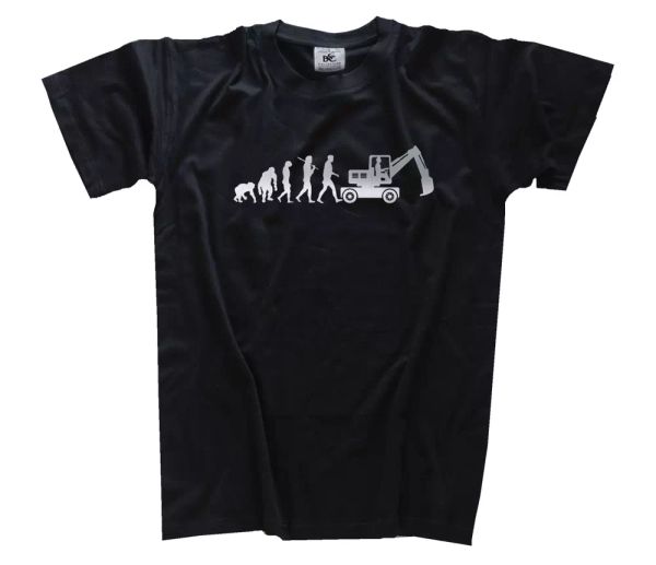 

argent Ã©dition conducteur de pelle bagger chantier evolution t-shirt s-xxxl, White;black