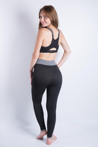 

yoga outfit elastic women leggings bottoming mesh pattern fitness pants outdoor sport workout slim trousers ankle-length pencil