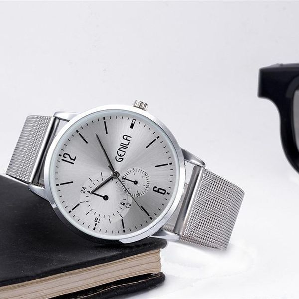 

wristwatches mens watch 2021 high-end simple fashion men's classic quartz stainless steel mesh 22, Slivery;brown