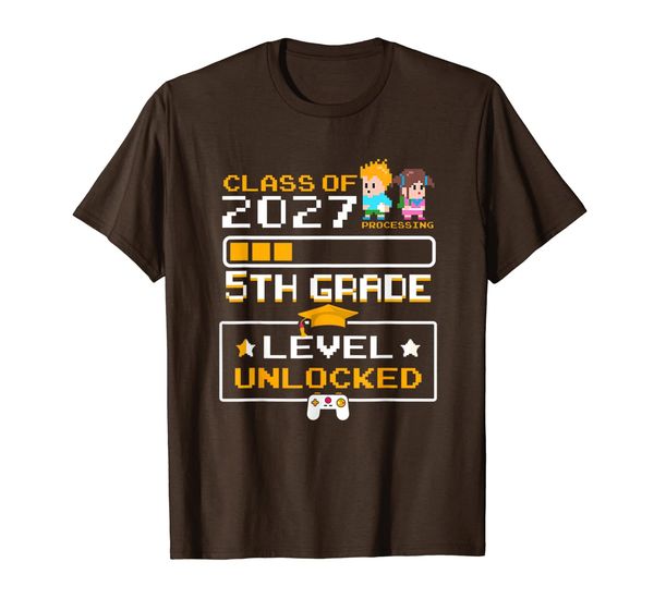 

5th grade first day of school video games gift class of 2027, White;black