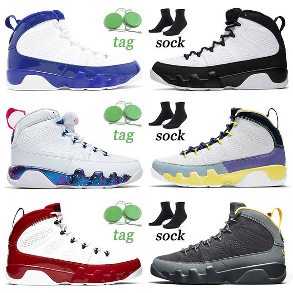 

9 9s basketball shoes jumpman ix space jam racer blue university gold gym red change the world white unc oregon ducks mens women sneakers tr, White;red