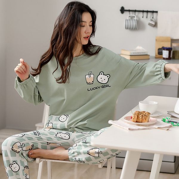 

winter pajamas for women loose oversized cotton womens pajamas simple blue letter pattern nightwear thicken keep warm sleepwear, Black;red