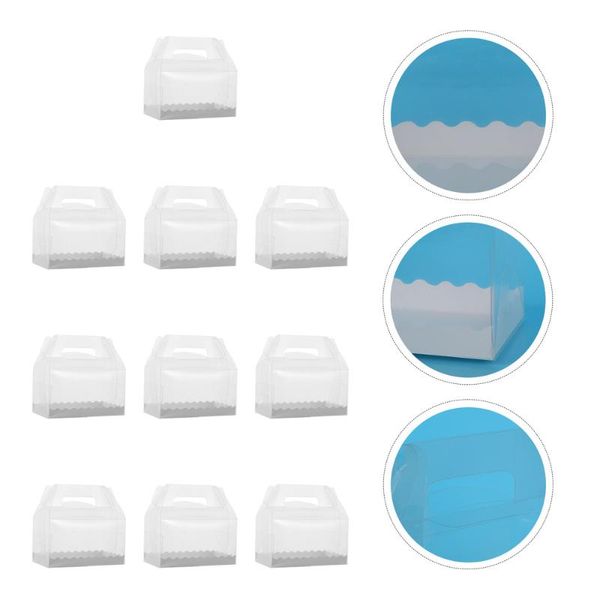 

10pcs transparent dessert cake boxes portable packaging organizers gift wrap