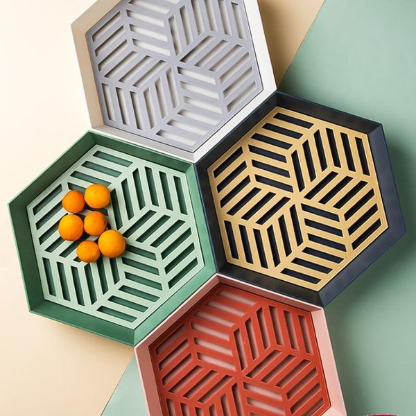 

dishes & plates double layer drain rack plastic dish drainer sink dryer tray fruit storage serving trays decor kitchen organizer