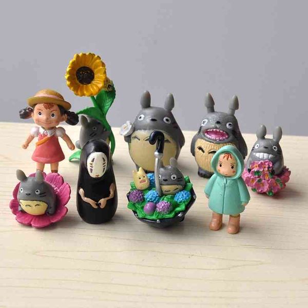 

super value hayao miyazaki animation little girl chinchilla faceless male doll hand-made cake decoration model ornament