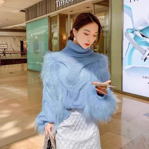

women's fur & faux 2021 winter women long coat turn down collar warm loose plush classic, Black