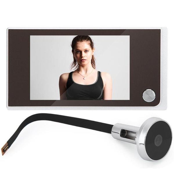 

doorbells 3.5 inch video peephole digital door camera doorbell 120 degree angle viewer eye outdoor bell