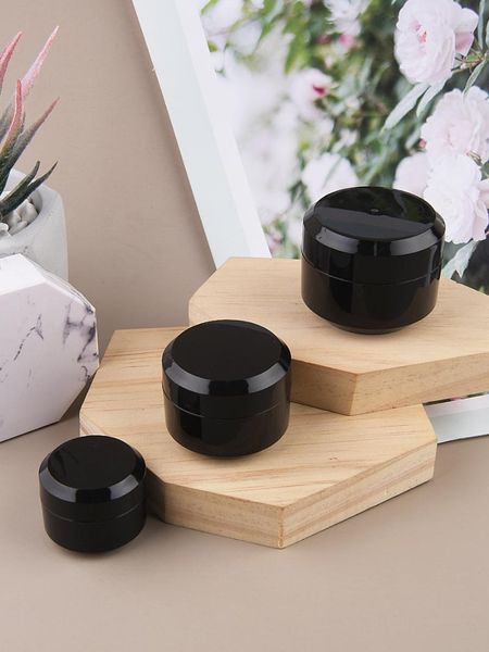 

storage bottles & jars 10pcs/lot 5g 15g 30g black cream jar skin care sample empty plastic bottle eye can nail polish gel