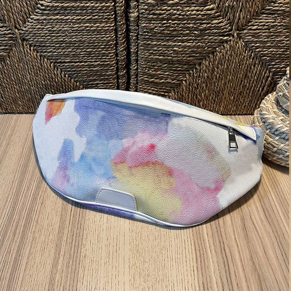 

men large crossbody waist bag fashion gradient shoulder backpack with zipper pockets adjustable straps high quality