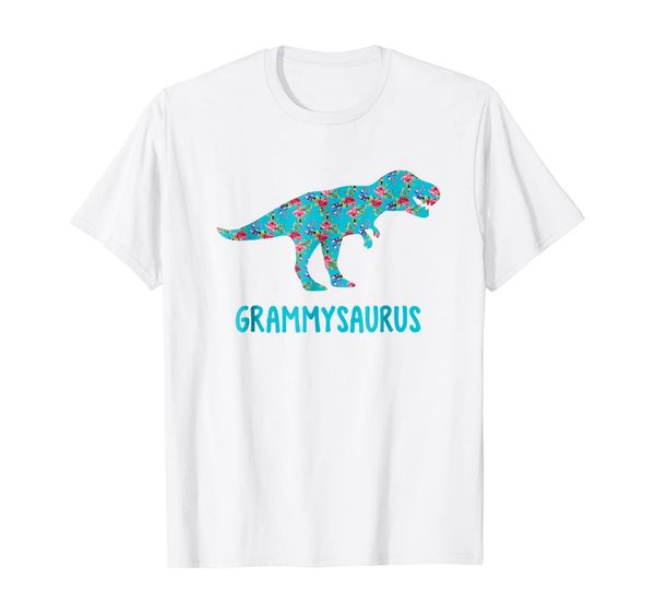 

grammysaurus t-shirt grammy saurus floral dinosaur tee, White;black