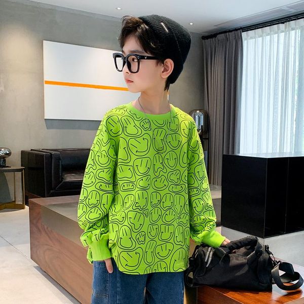 

hoodies & sweatshirts children casual sport long sleeve bottoming shirt kids boys fashion trend print sweatshirt teens pullover 5 6 7 8, Black