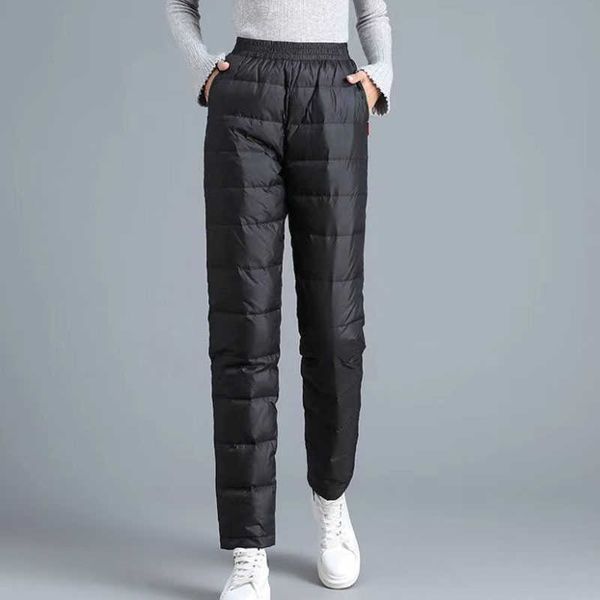 Casual kadın Artı Boyutu Aşağı Pantolon Moda Ayak Bileği Uzunluğu Elastik Bel Sweatpants Kadın Açık Rüzgar Geçirmez Temel Sıcak Pantolon 211006