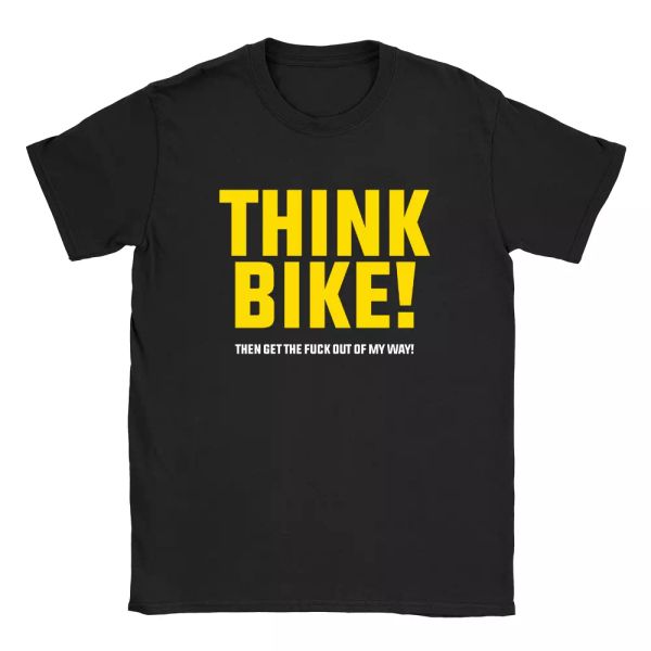 

think bike mens t-shirt funny motorbike rider cyclist joke gift, White;black