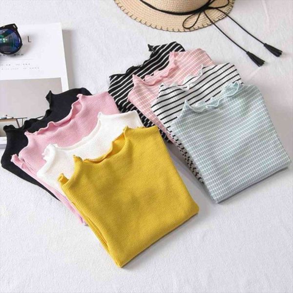 

girls t shirts kids spring autumn clothes children long sleeve shirt for baby girl tshirts solid fashion, Blue