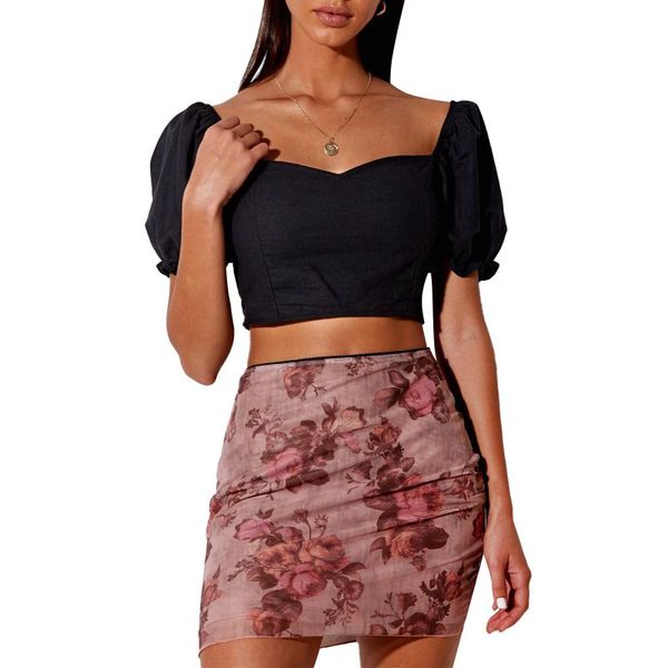

skirts esthetische pint hoge taille mini rok zomer vrouwelijke mesh vrouwen harajuku bodycon fashion streetwear kleding, Black