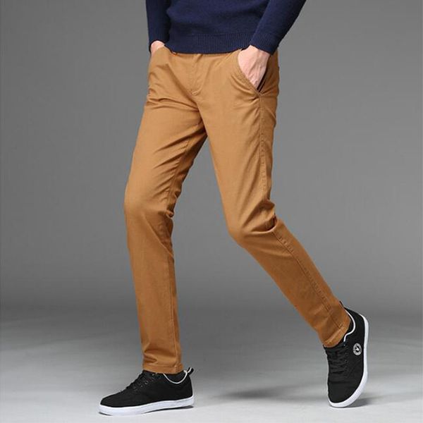 

men's pants casual trousers of men big classic cotton fine fit men's business pants straight elasticity black working pantalon hom