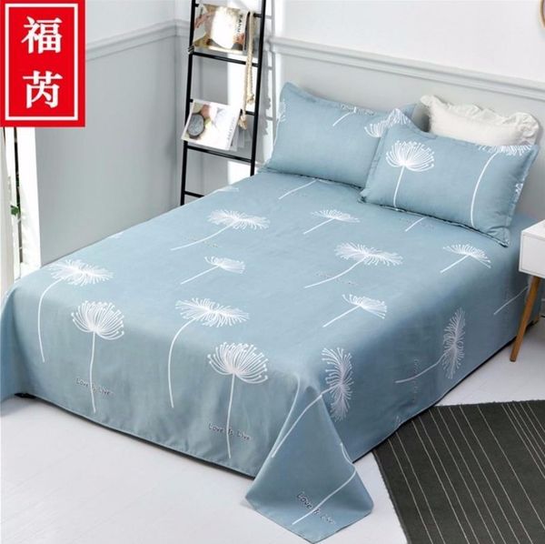 Graue Farbe Löwenzahn-Bettlaken King-Size-Bettlaken für Queen-Size-Betten Bettlaken mit Buchstabendruck (ohne Kissenbezug) F0162 210420