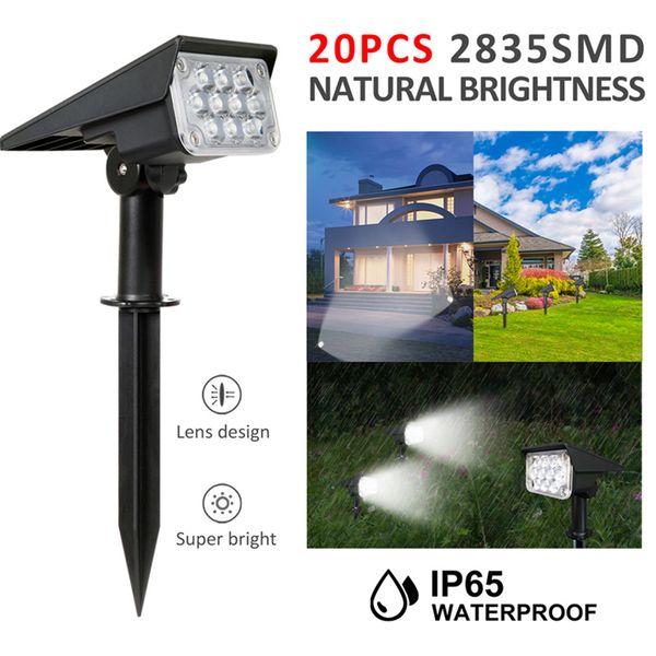 

t-sun 1pc/2pc/4pcs adjustable solar spotlight solar garden light ip65 er bright landscape wall light outdoor light solar lamp