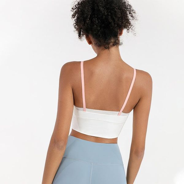 

spaghetti strap beauty back exercise underwear women's shockproof quick-drying yoga bra shoulder straps outer wear fitness outfit