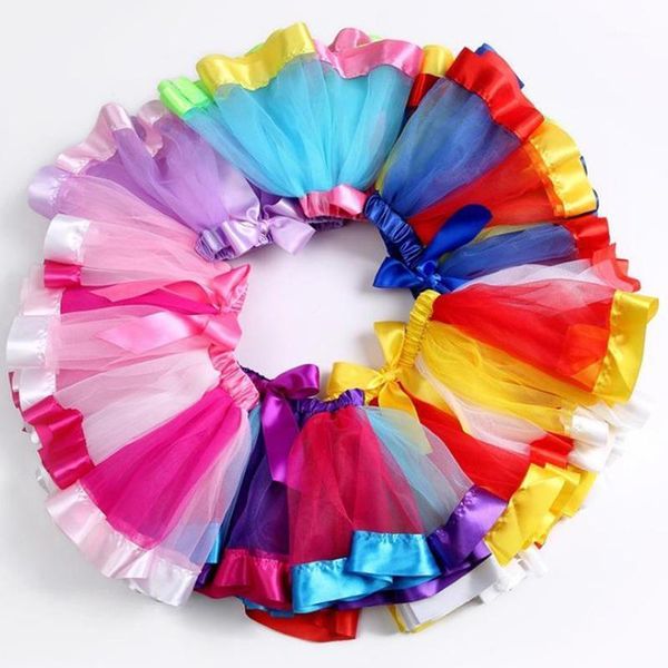 

skirts 2021 sumemr girl ballet skirt kids fashion rainbow pettiskirt toddler tulle tutus for 0-9years1, Blue