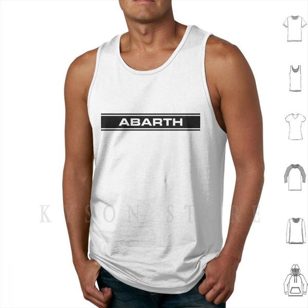 

abarth stripe black tank vest sleeveless fiat 500 595 695 124 point alfa romeo lancia scorpion racing, White;black