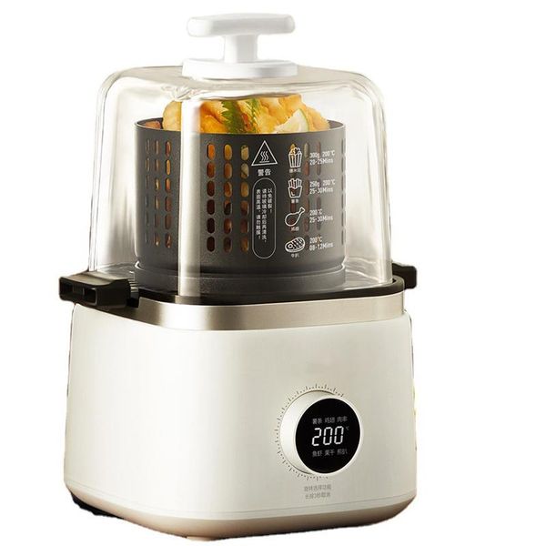 

portable air fryer 2l capacity visible household transparent led touch screen panel electric skillets