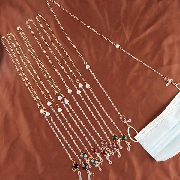 

sunglasses frames masking chains cute eye love heart lanyards for women eyewear earglasses cord retainer holder neck strap rope, Silver