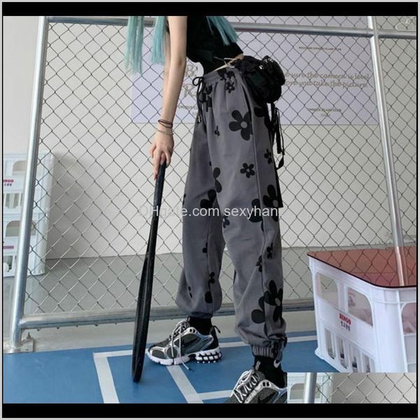 

capris clothing apparel drop delivery 2021 spring sports leggings fashion printed jogging womens street pants loose high waist sweet trend d, Black;white