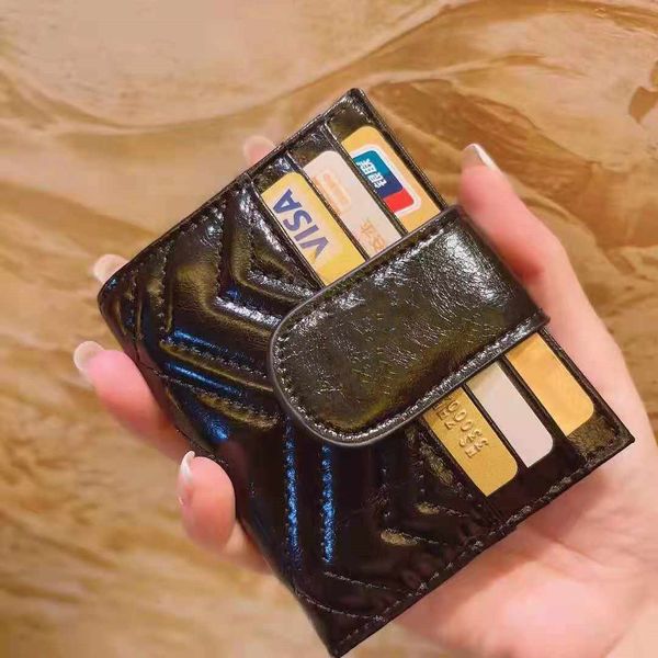 

designer card holder men womens cards holders black lambskin mini wallets coin purse pocket interior slot pockets genuine leather 328u, Brown;gray