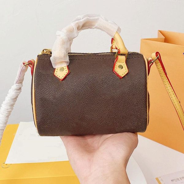 

handbags shoulder bags pillow bag genuine leather brown bronze hardware patchwork letter good quality artwork classic pattern zipper, Black;red