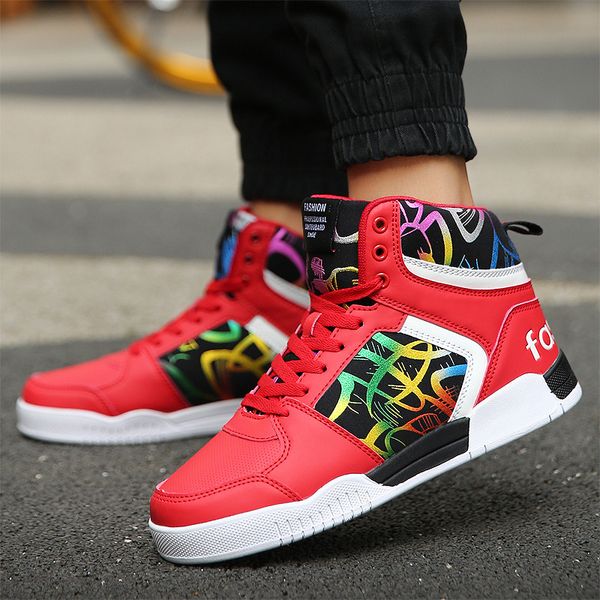 

winter red printed high mens sneakers couple fur shoes outdoor hip-hop high mens casual shoes 2021 zapatillas hombre casual