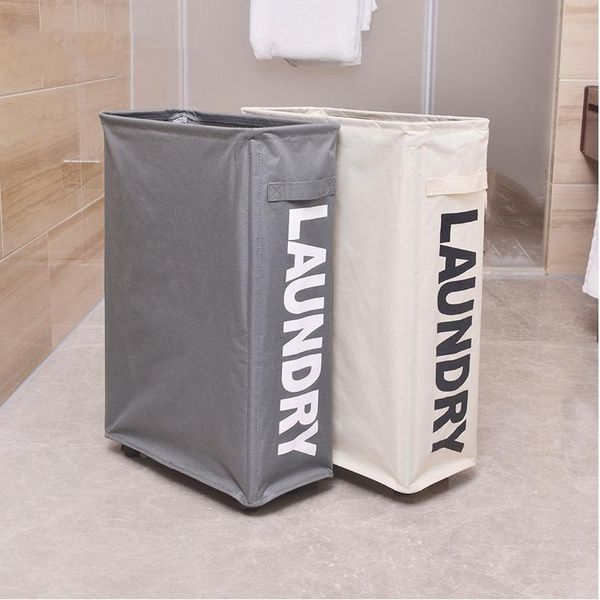 

portable dirty laundry basket with wheels iron frame clothes organizer bag large capacity foldable pouch storage & organization