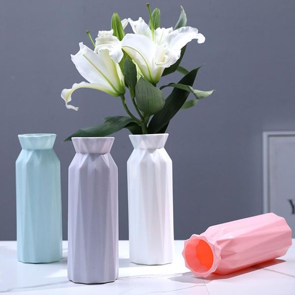 

vases flower pots 7Ã20.5cm vase arrangement living nordic style decor supply plastic creative simple geometry room origami