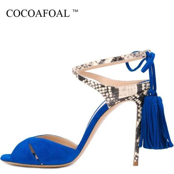 

women snakeskin pattern sandals summer yellow blue pumps fringe plus size 34 - 43 wedding high heels, Black