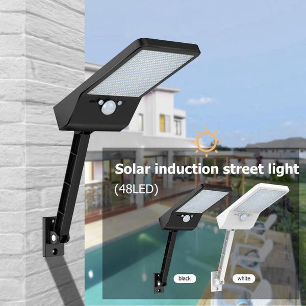 

solar lamps 48/56 led remote control light outdoor waterproof pir motion sensor wall 1/3 mode garden street lamp