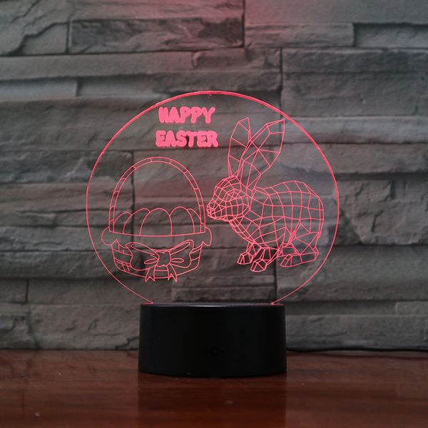 

led illusion night light happy easter 3d creative nightlight with sensor gift lamp for bar and l
