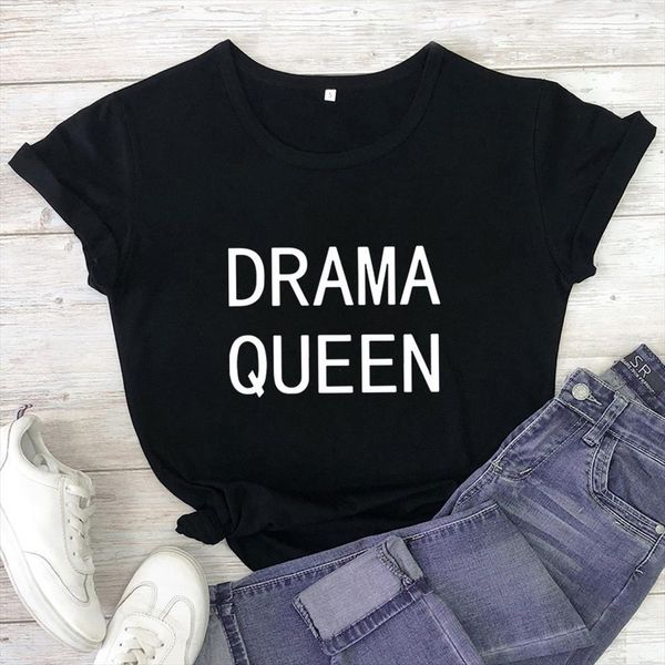 

arrival casual mens t shirt and women drama queen tee cozy soft ullzang harajuku pretty black grey, White;black