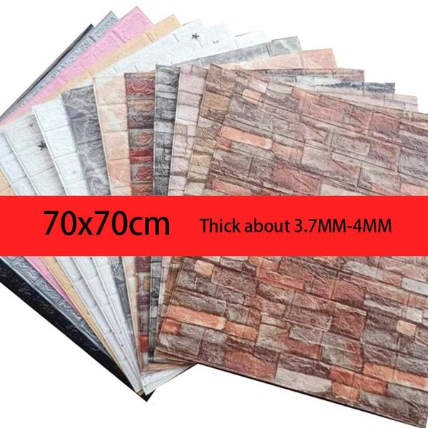 

wall stickers 70*77cm tv background brick sticker waterproof anti-collision foam wallpaper self-adhesive for living room bedroom