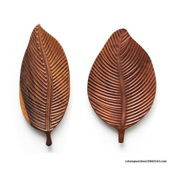 

dishes & plates 28gf wood serving tray leaf shaped storage trays dessert dinner breads fruit display tea for kitchens