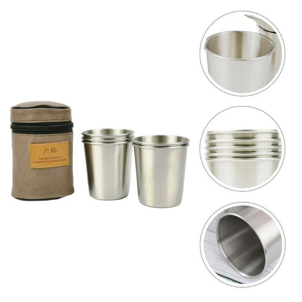 

mugs 304 stainless steel beer caps tea cup durable pint for home (silver)