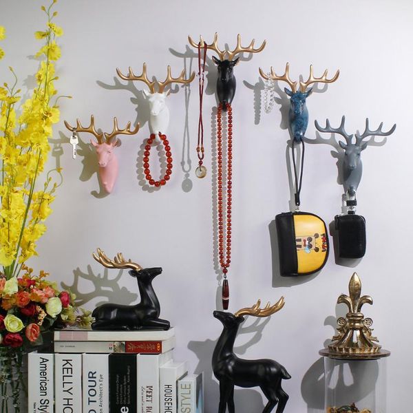 

hooks & rails nordic style resin animal head decorative hook for home decor