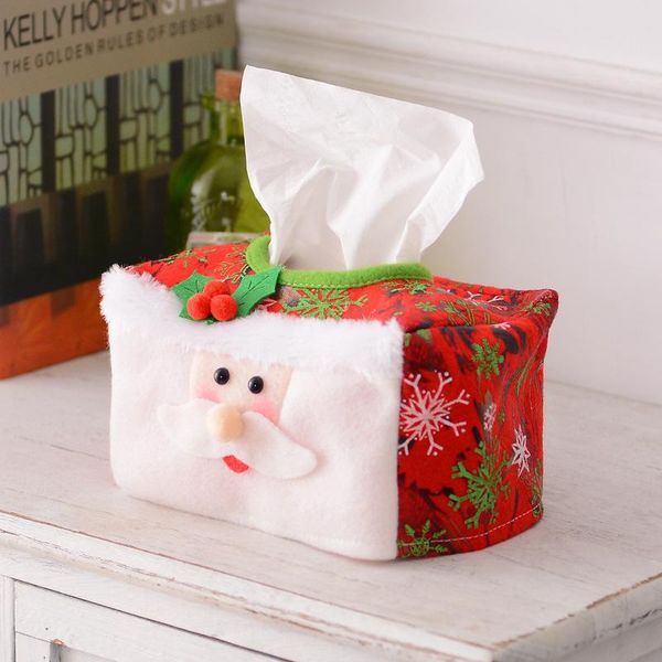 

tissue boxes & napkins christmas cute cartoon santa snowman case box container car office kitchen decor portable paper package