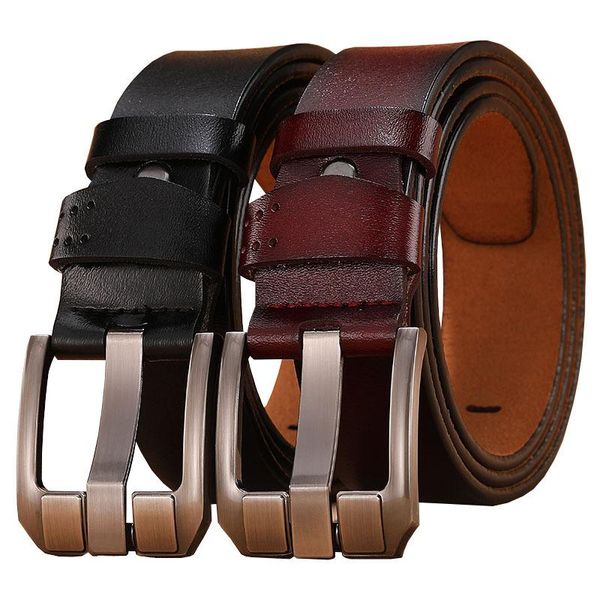 

belts plus large size for men pin buckle real genuine leather waist strap belt jeans cowskin drop, Black;brown